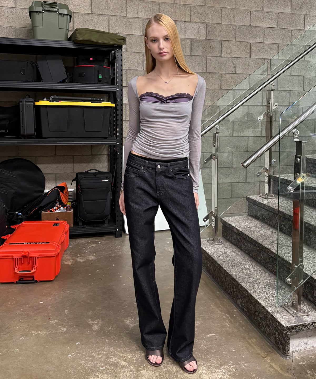 2000아카이브스(2000ARCHIVES) EIRA LAYERED T (GREY)