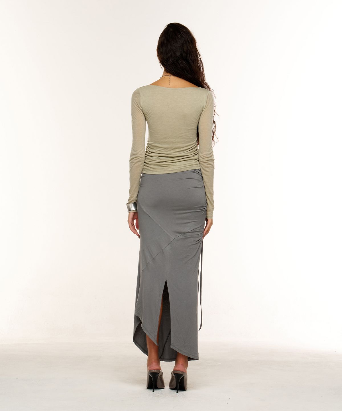 2000아카이브스(2000ARCHIVES) VALENTINA DRAPED SKIRT (GREY)