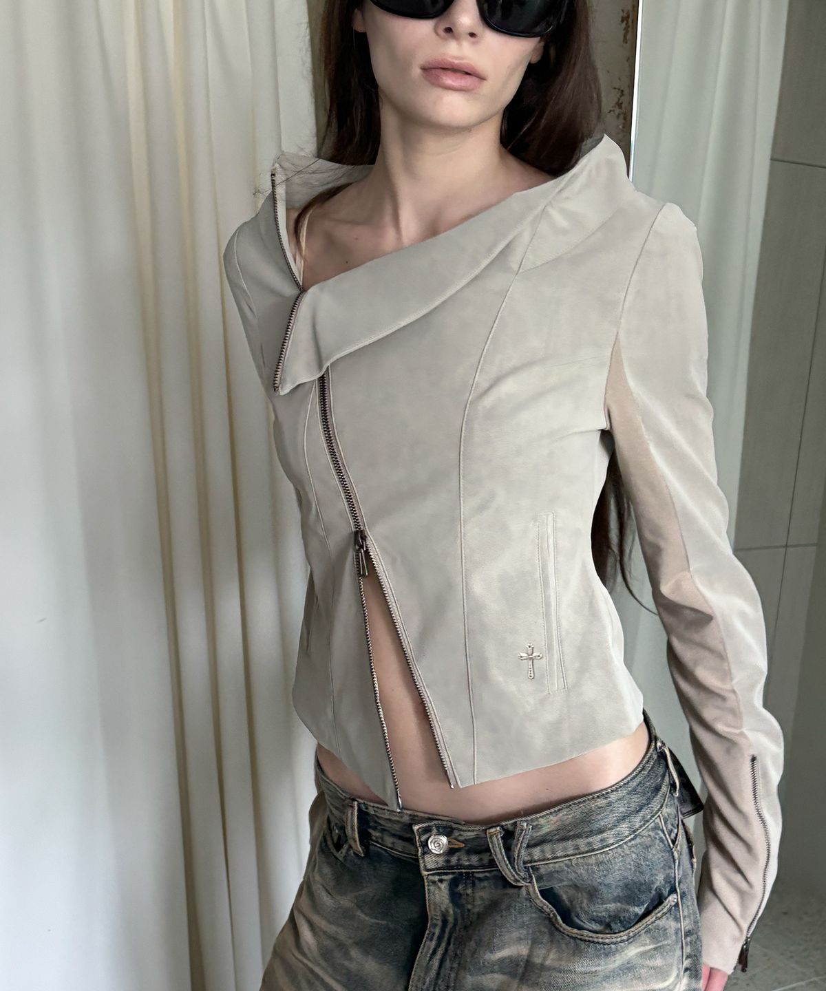 2000아카이브스(2000ARCHIVES) KAEL DRAPED JACKET V2 (BEIGE)