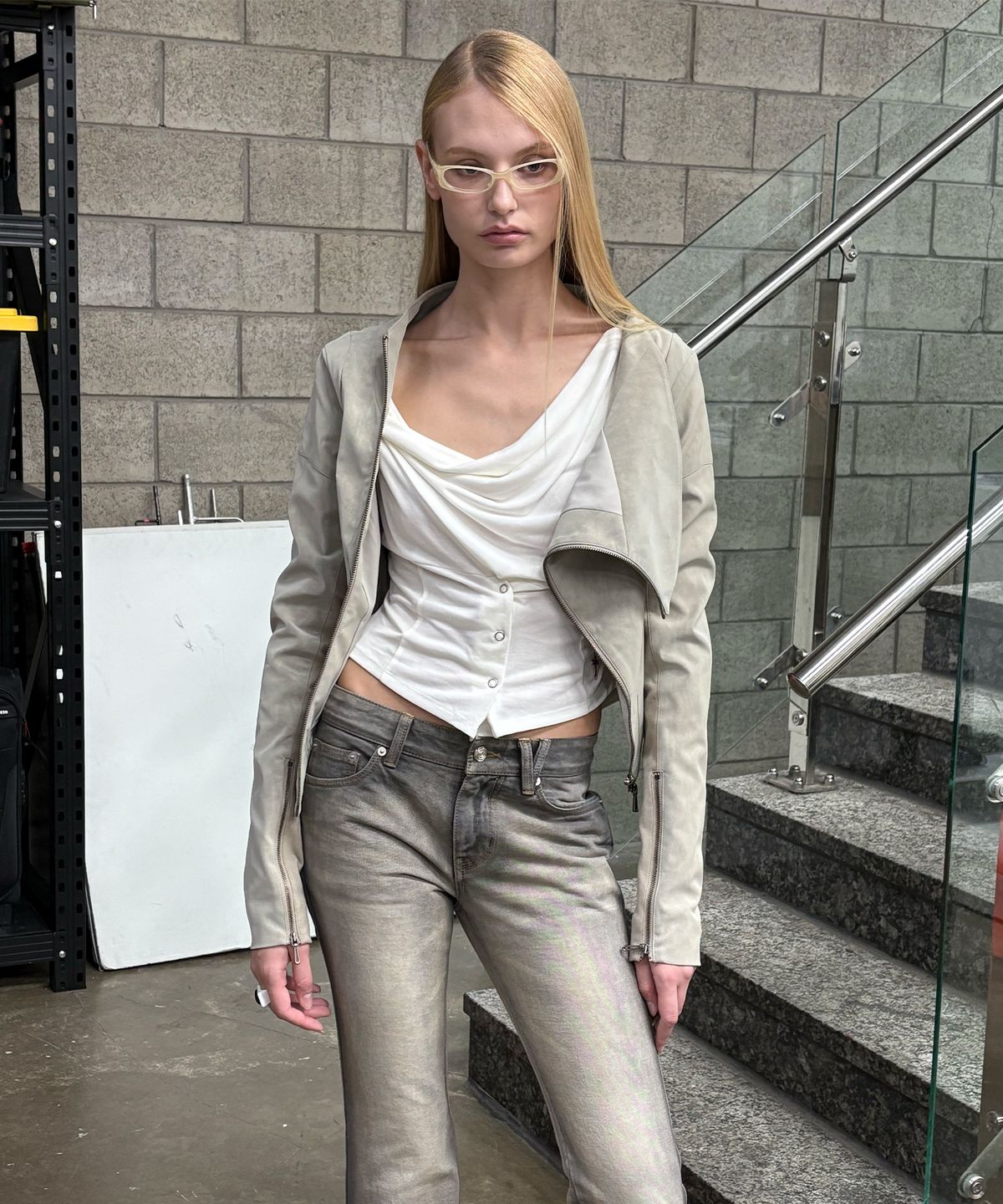 2000아카이브스(2000ARCHIVES) KAEL DRAPED JACKET V2 (BEIGE)