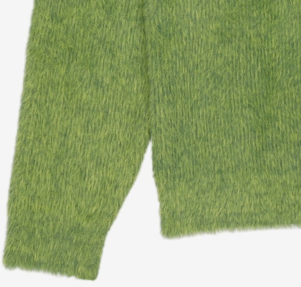 노매뉴얼(NOMANUAL) CROPPED HAIRY KNIT - GRASS GREEN 100