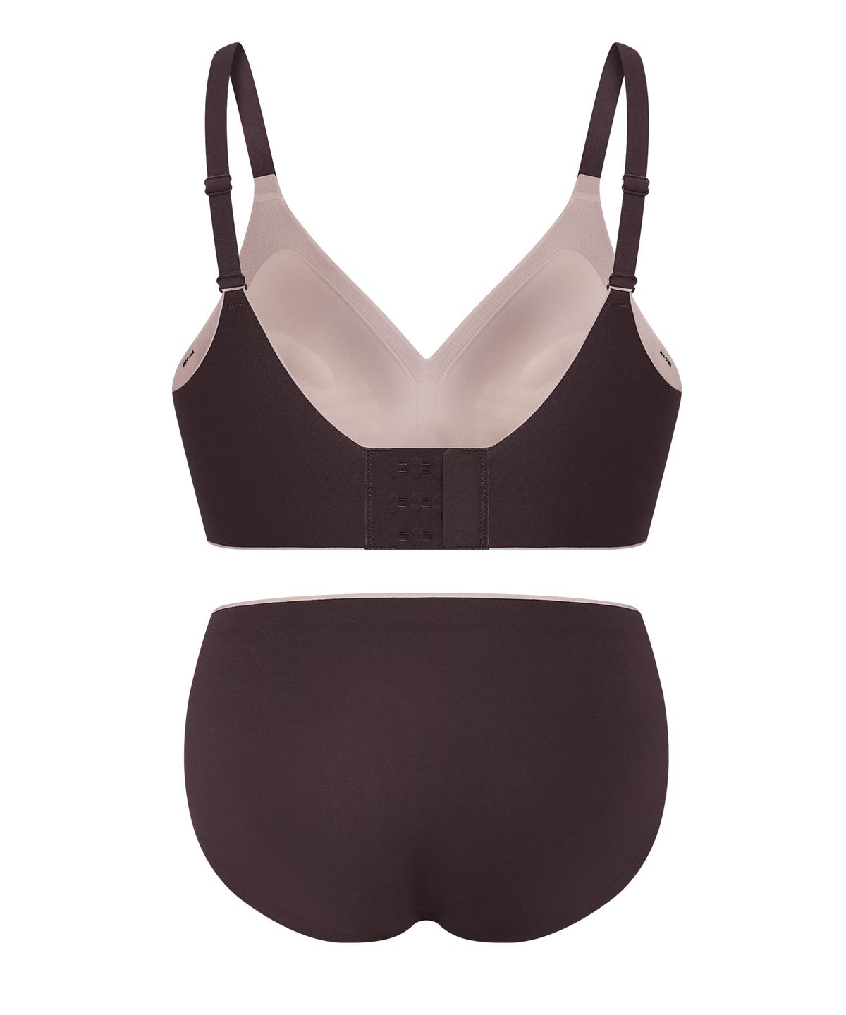 엘르이너웨어(ELLE INNERWEAR) 에어홀 톤온톤 퓨징 브라 팬티 세트 - 딥퍼플
