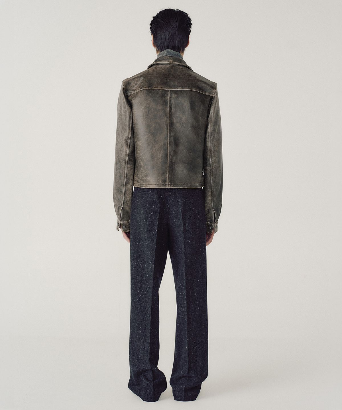 엠엠아이씨(MMIC) AGED LEATHER JACKET (DEEP BROWN)