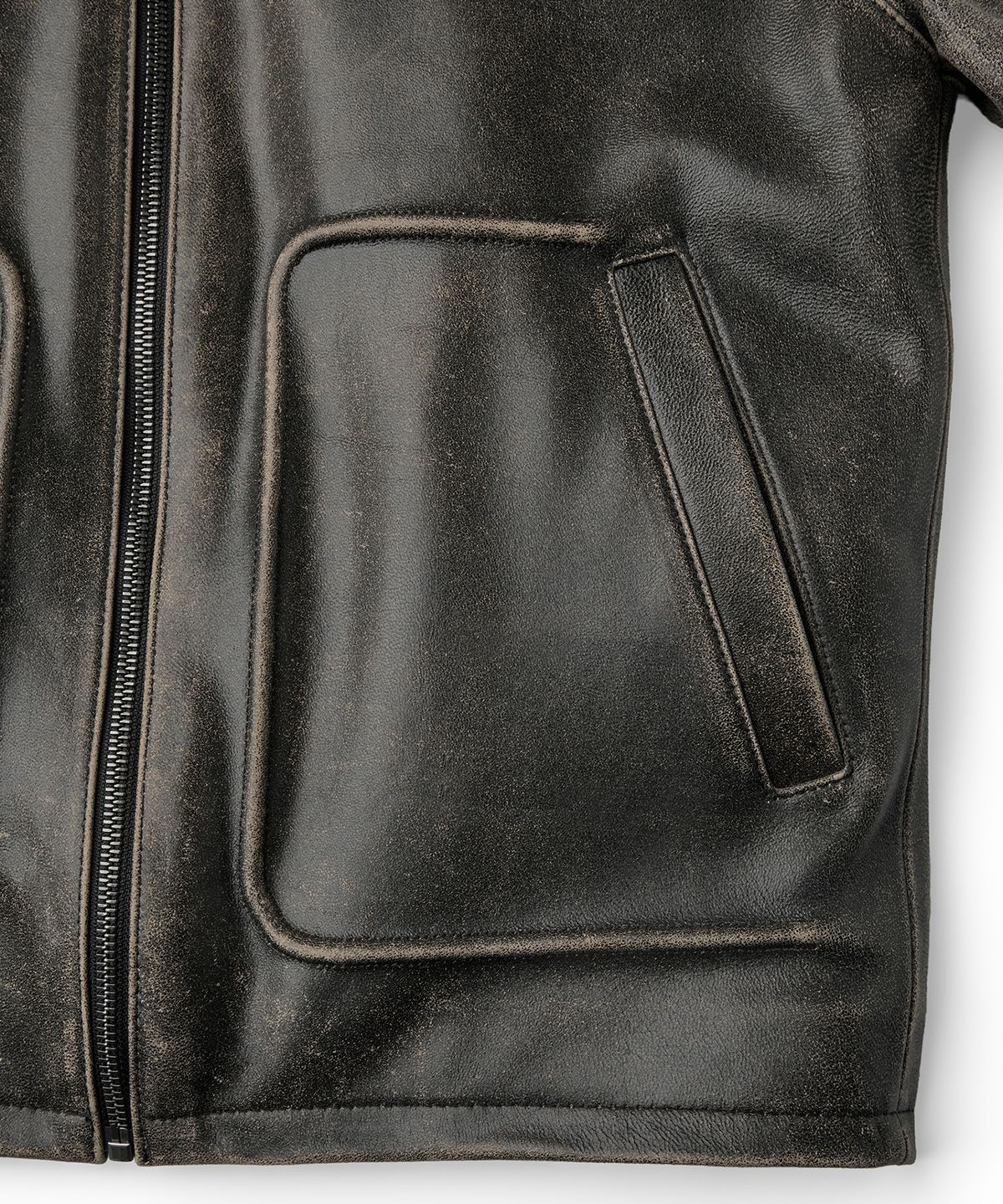 엠엠아이씨(MMIC) AGED LEATHER JACKET (DEEP BROWN)