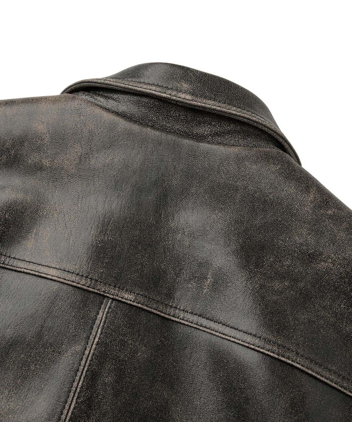 엠엠아이씨(MMIC) AGED LEATHER JACKET (DEEP BROWN)