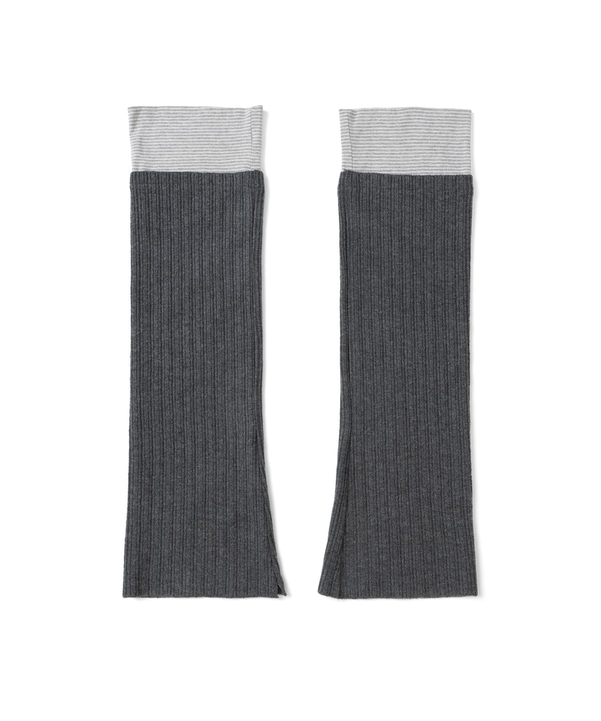 더콜디스트모먼트(THECOLDESTMOMENT) TCM stripe layered leg warmer (charcoal)