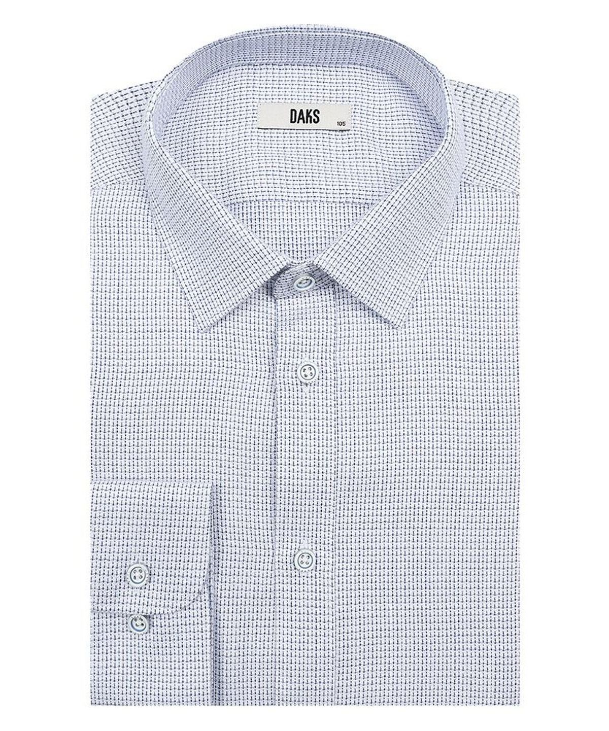 닥스셔츠(DAKS SHIRTS) 노케어 울혼방 마이크로패턴셔츠 레귤러핏 블루_DMW1SHDL121B1