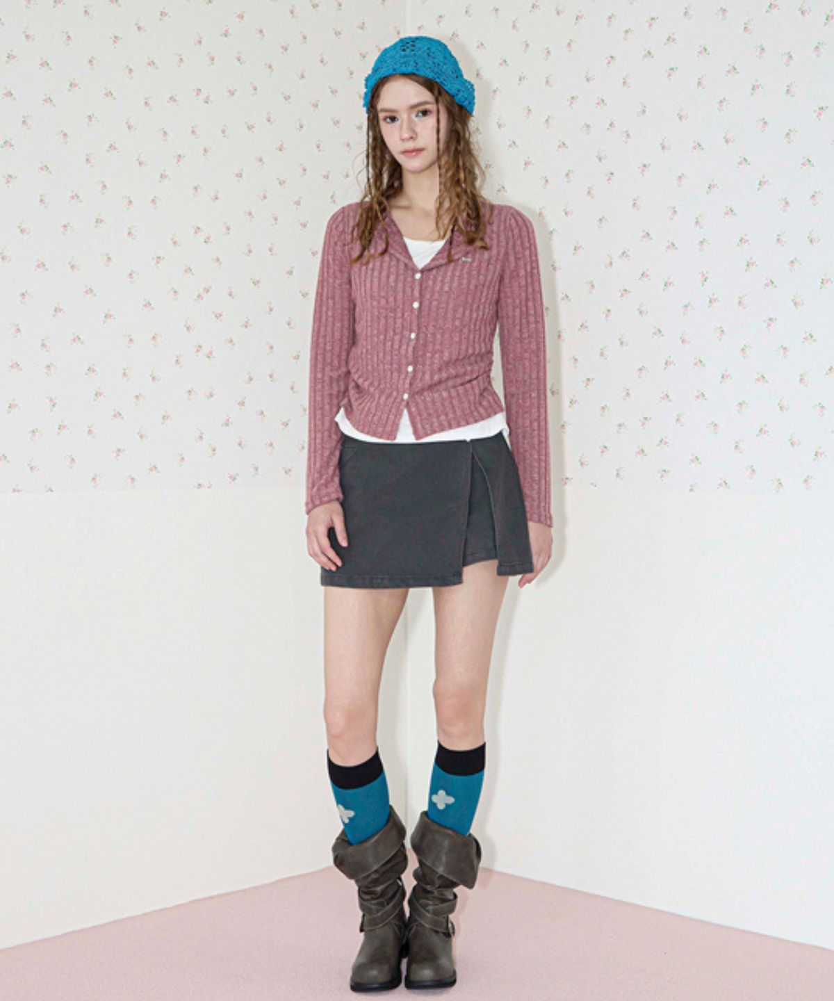 쿨키튼(KOOLKITTEN) Washed Slit Belted Mini Skirt 3colors