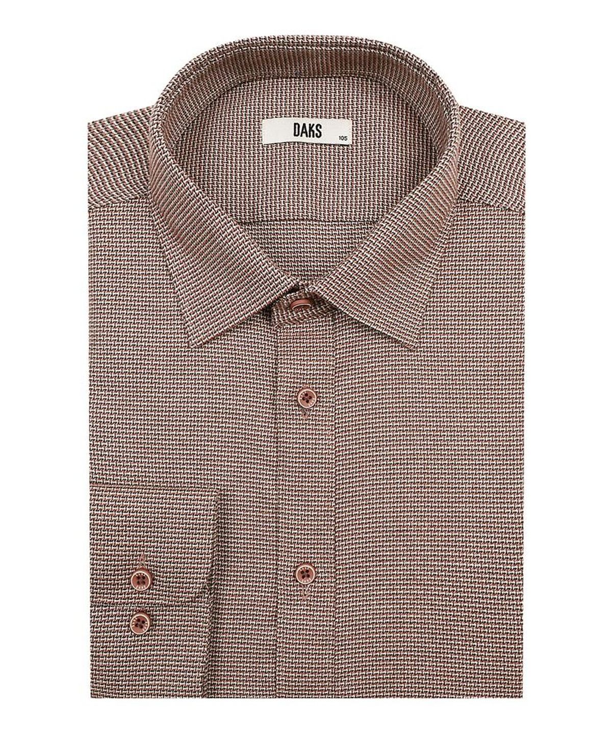 닥스셔츠(DAKS SHIRTS) 노케어 폴리혼방 마이크로패턴셔츠 레귤러핏 브라운_DMW1SHDL122W1