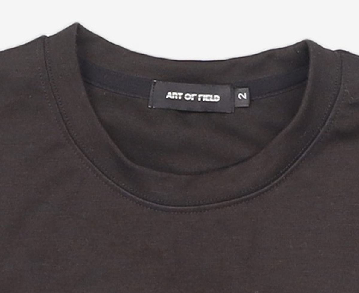 아트 오브 필드(ART OF FIELD) FLATLOCK STITCH T-SHIRT - BLACK 2