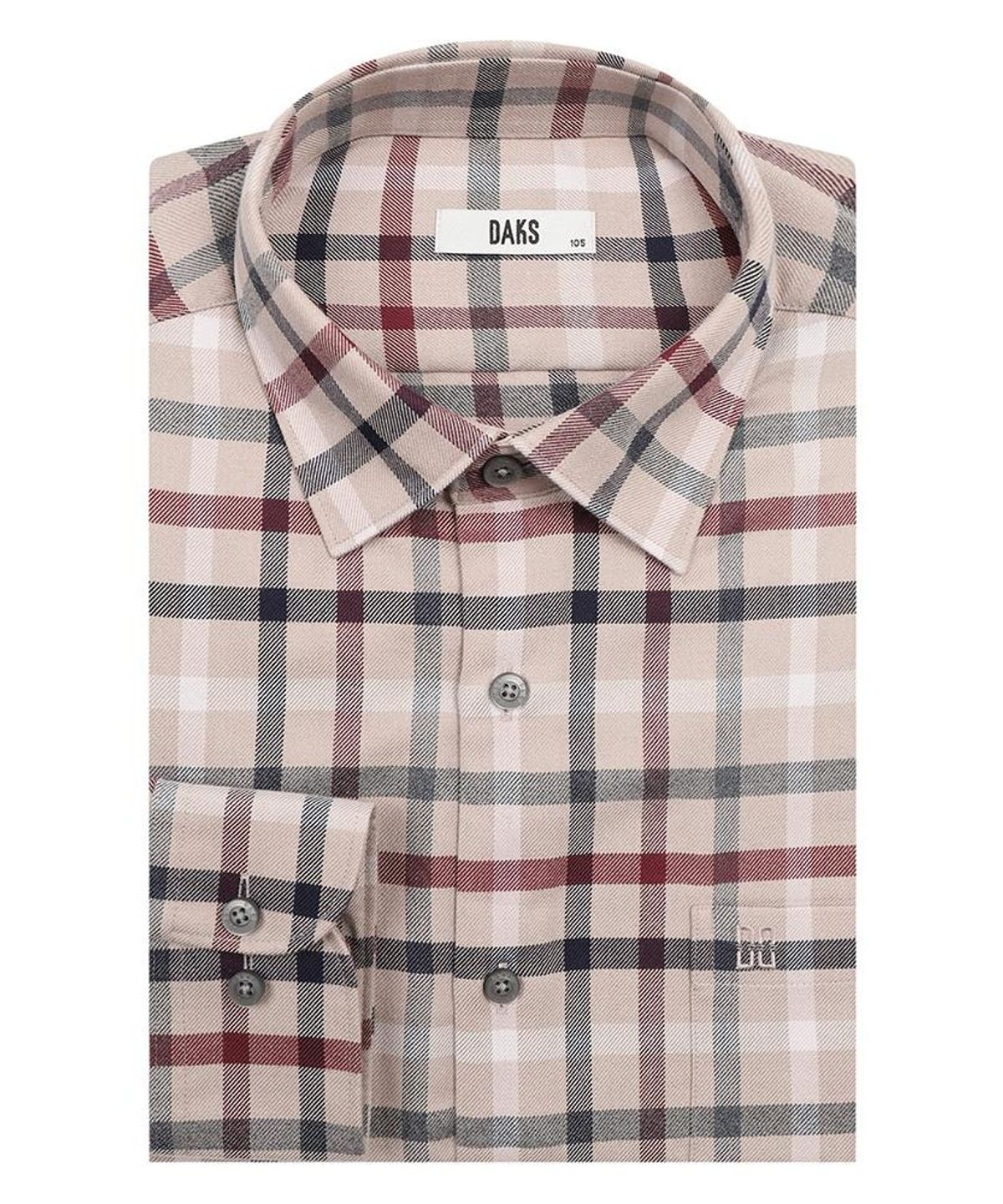 닥스셔츠(DAKS SHIRTS) 노케어 폴리혼방 미듐체크셔츠 레귤러핏 베이지_DMW3SHCL120I1