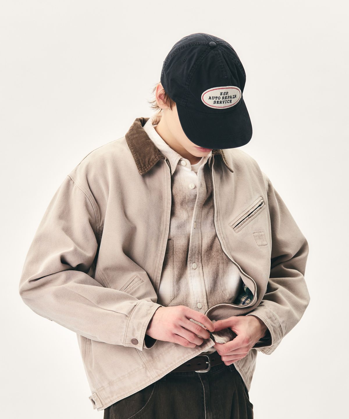 에스피오나지(ESPIONAGE) Auto Repair 5Panel Vintage Cap Black