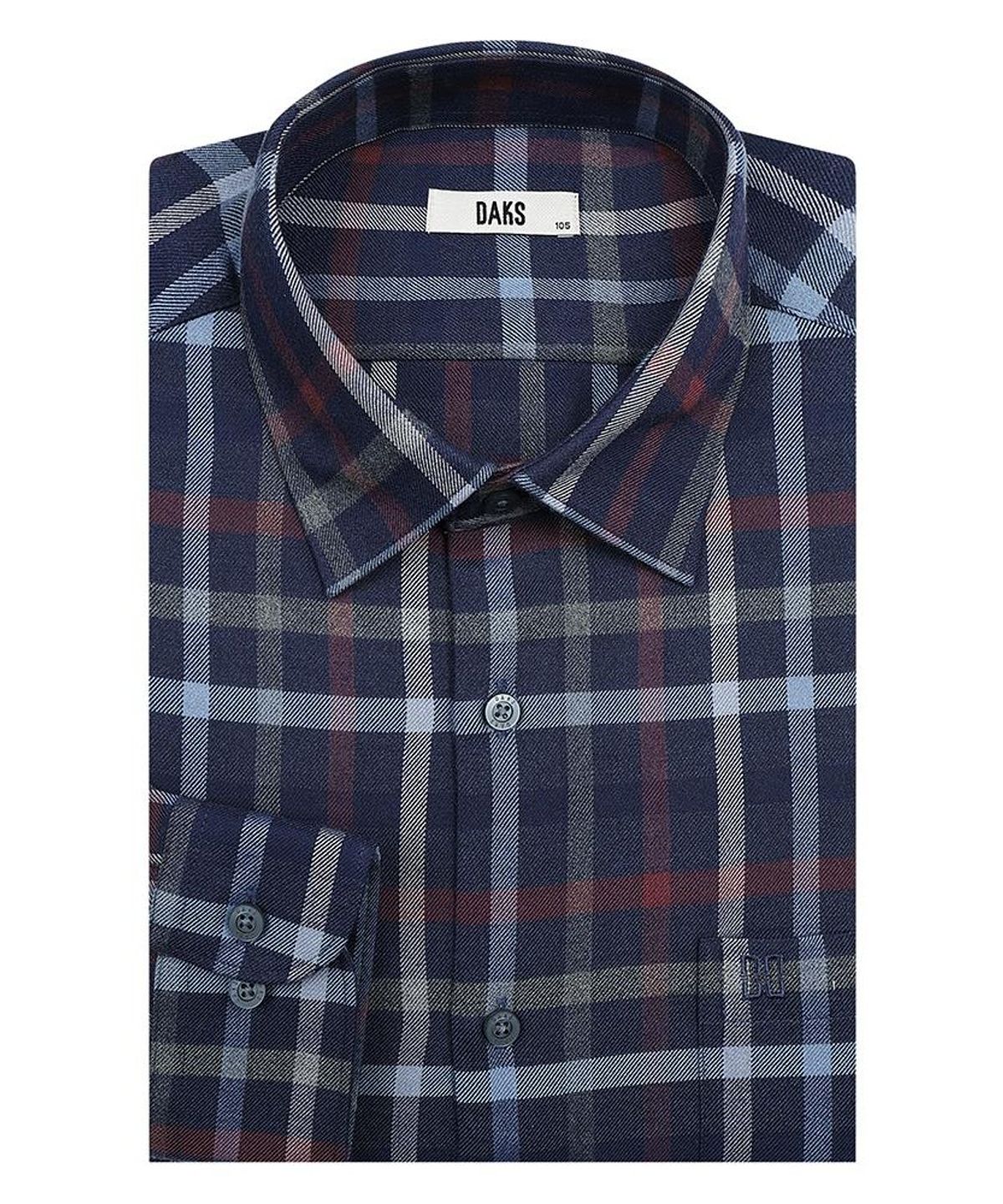 닥스셔츠(DAKS SHIRTS) 노케어 폴리혼방 미듐체크셔츠 레귤러핏 네이비_DMW3SHCL121N1