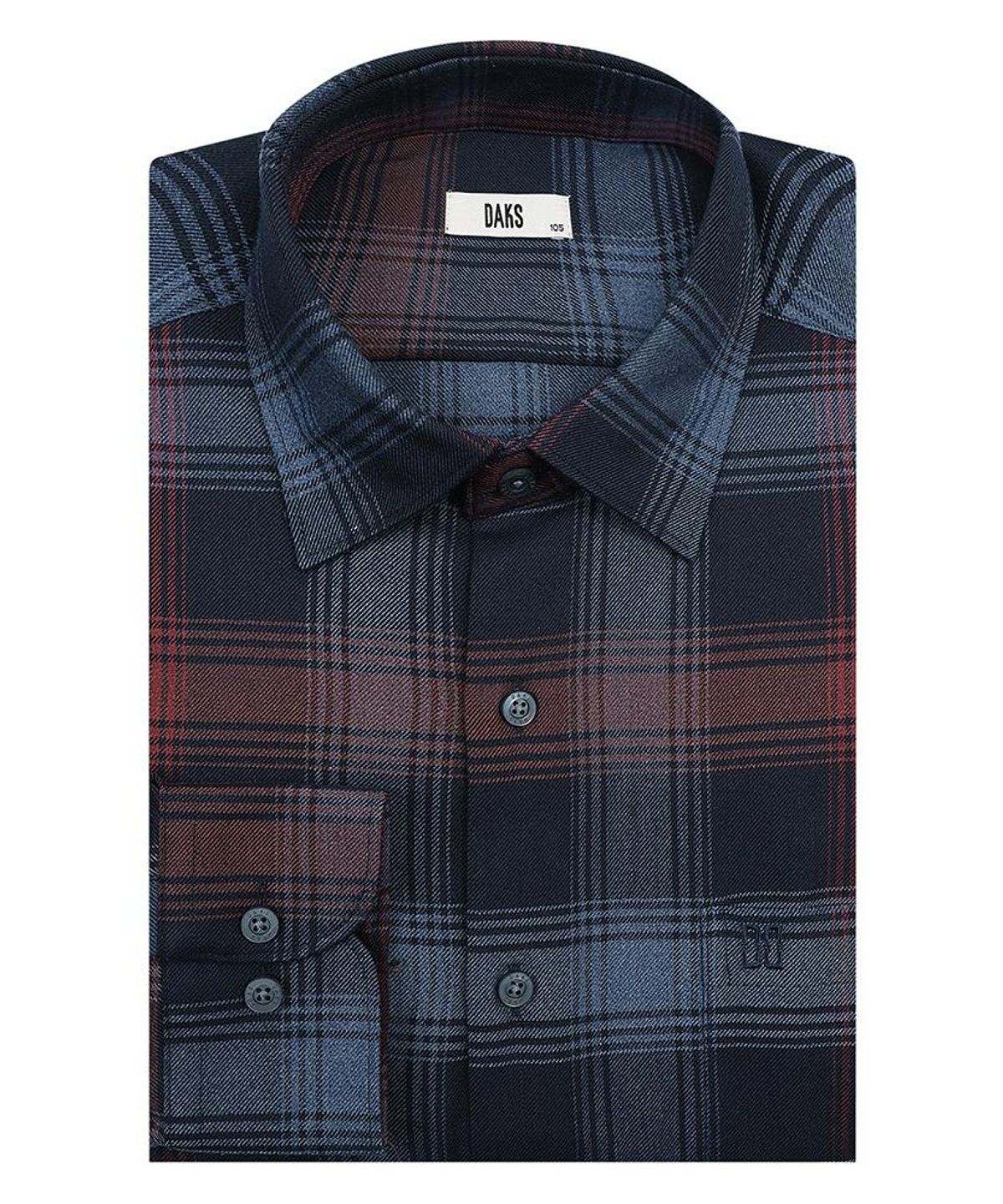 닥스셔츠(DAKS SHIRTS) 노케어 폴리혼방 라지체크셔츠 레귤러핏 네이비_DMW3SHCL130N1
