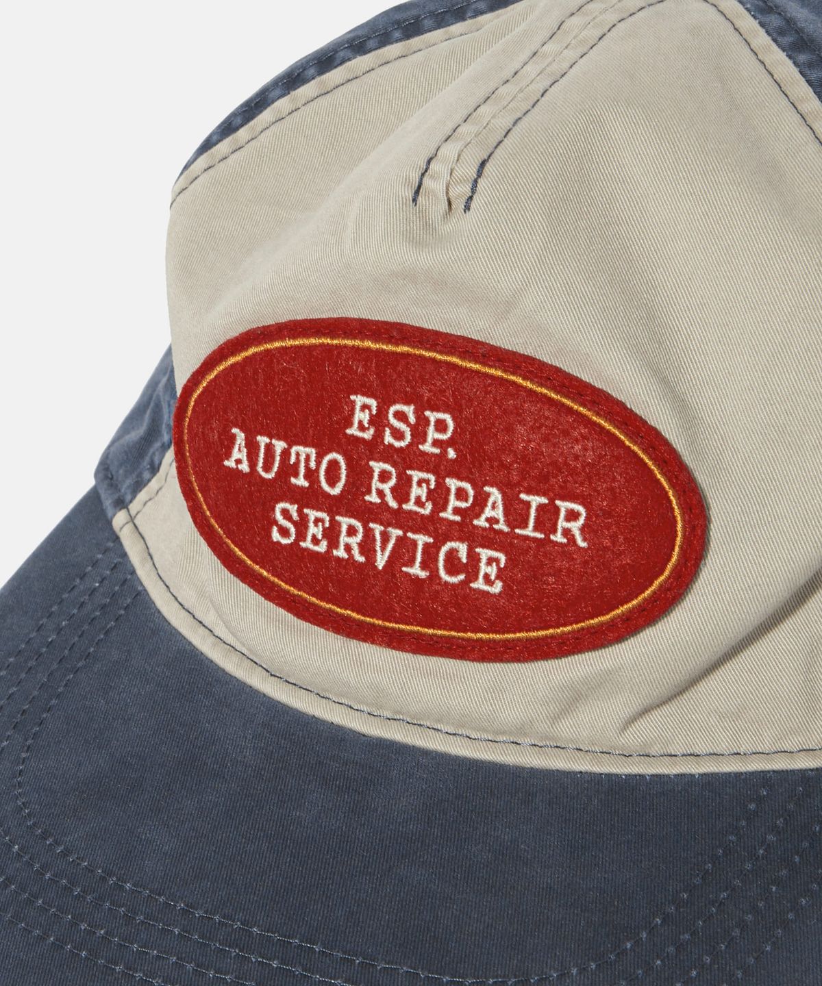 에스피오나지(ESPIONAGE) Auto Repair 5Panel Vintage Cap Navy & Cream
