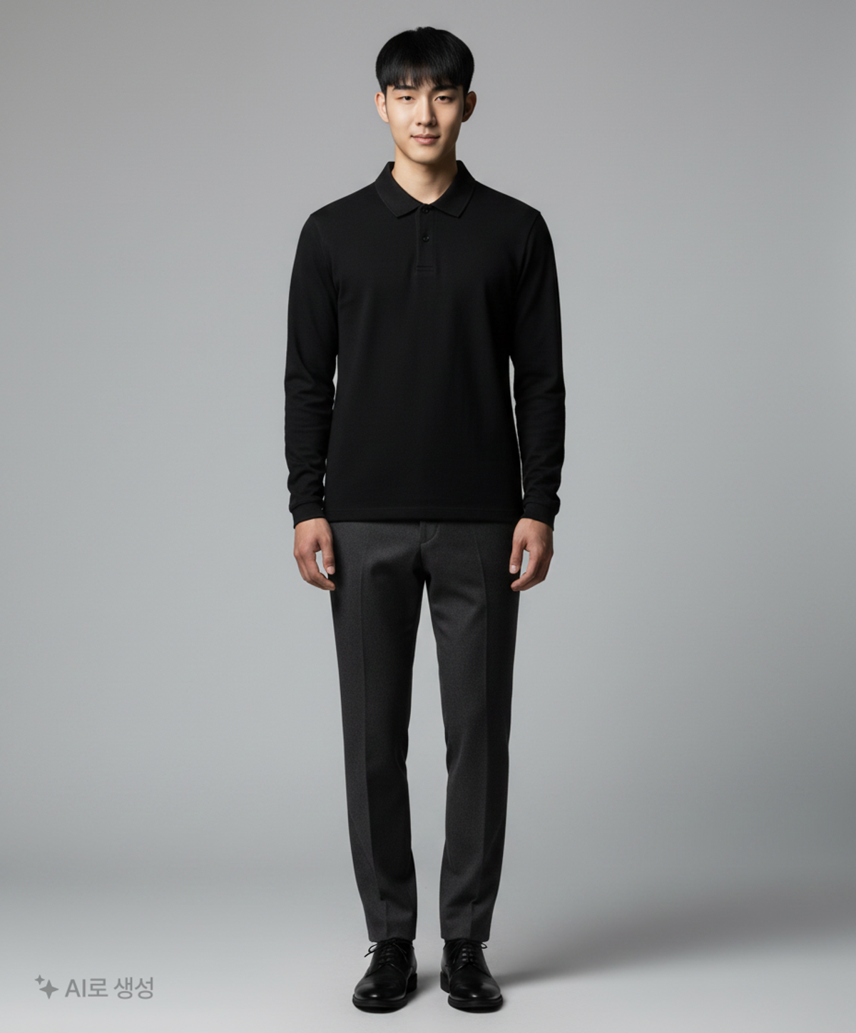 무신사 스탠다드(MUSINSA STANDARD) 롱 슬리브 피케 폴로 셔츠 [블랙] XL