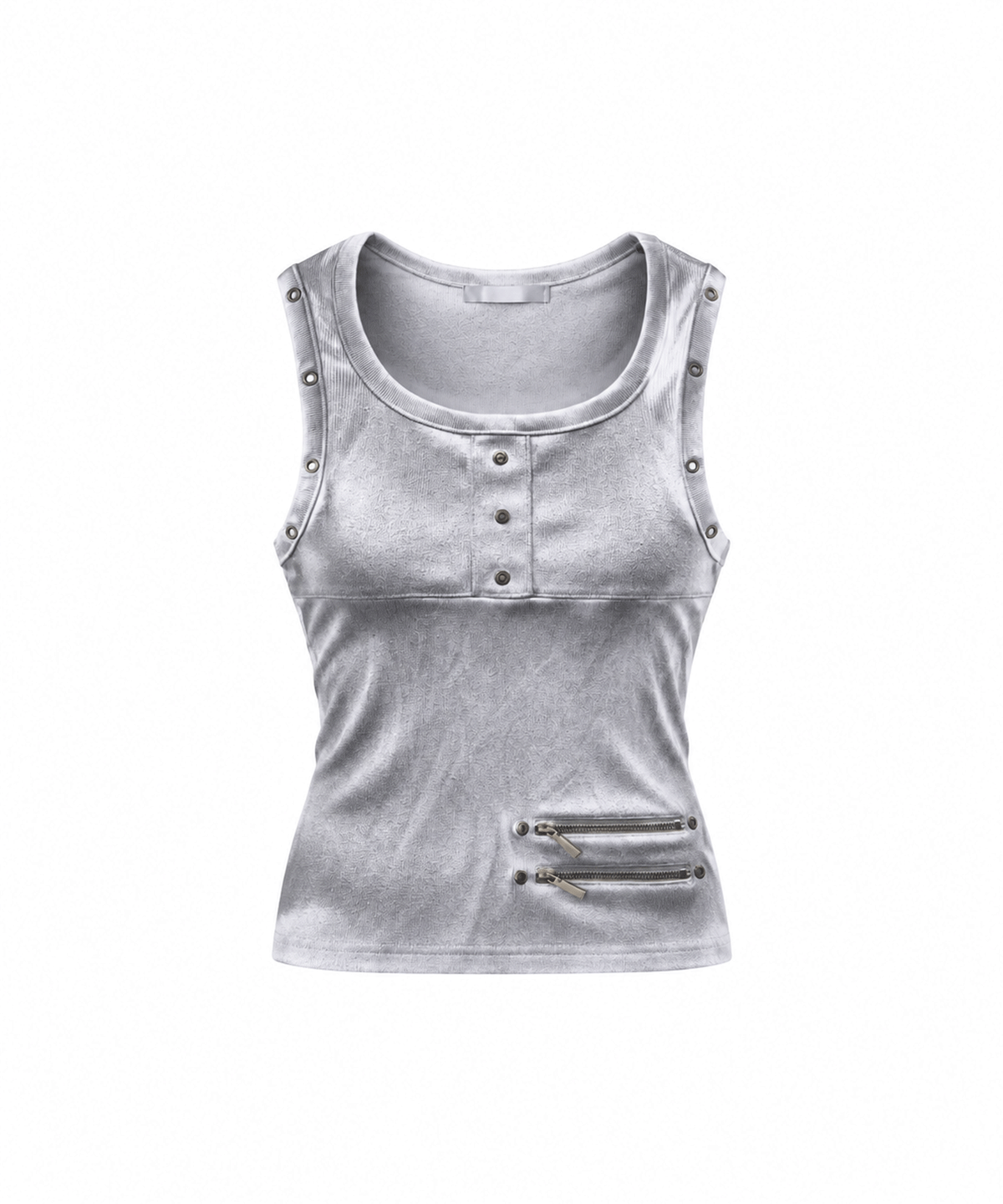 어니브(ANIV) INCISION LINE EYELET SLEEVELESS WASHED BLACK