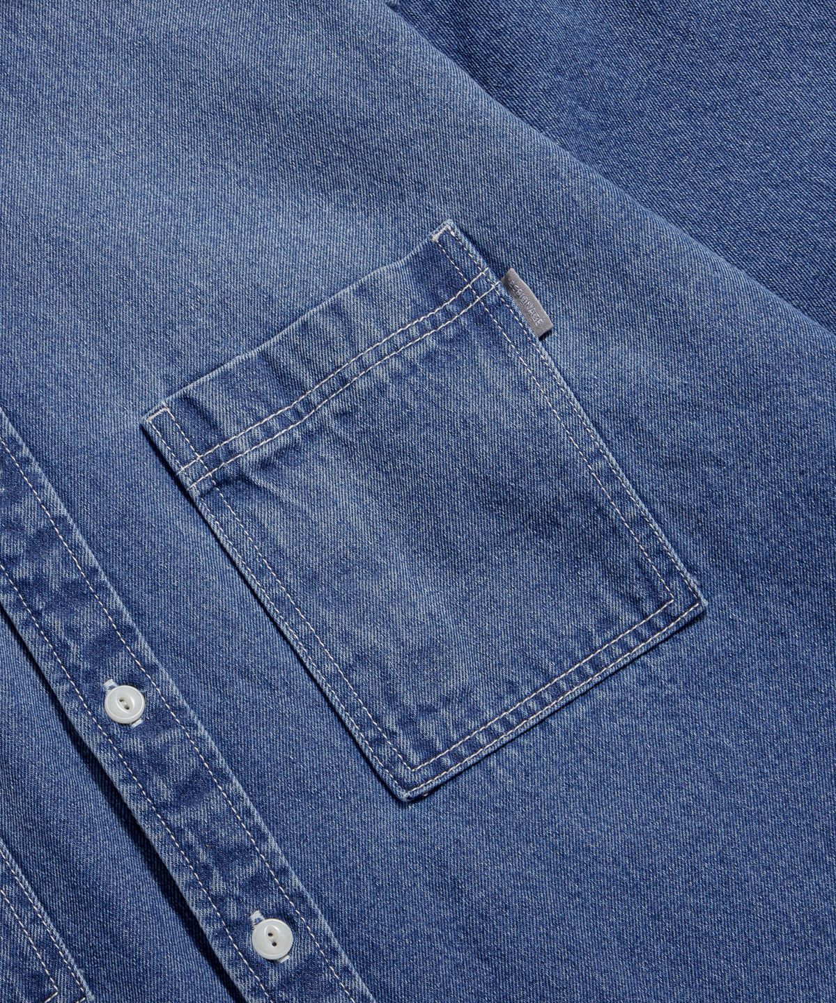 에스피오나지(ESPIONAGE) 2 Pocket Denim Shirt Faded Indigo