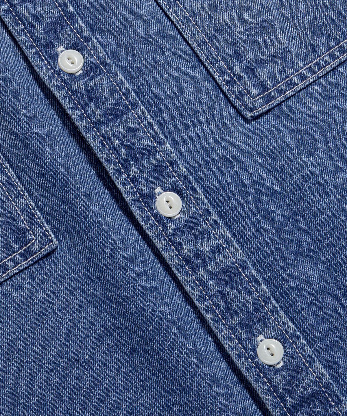 에스피오나지(ESPIONAGE) 2 Pocket Denim Shirt Faded Indigo