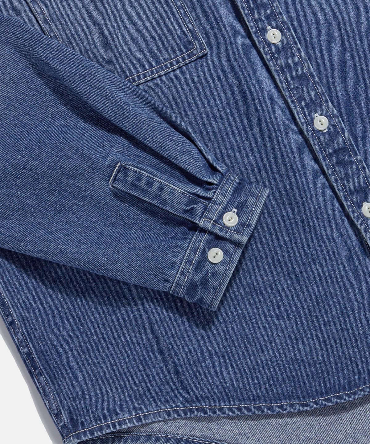 에스피오나지(ESPIONAGE) 2 Pocket Denim Shirt Faded Indigo