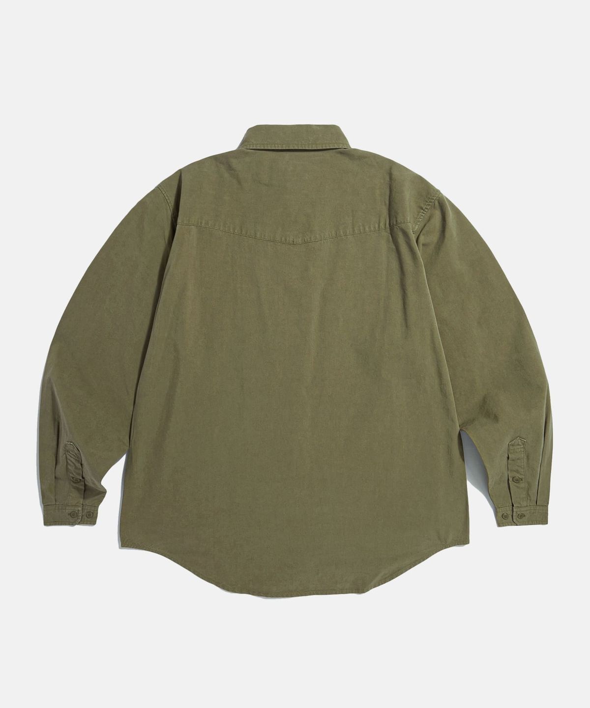 에스피오나지(ESPIONAGE) Washed 2 Pocket Shirt Olive Khaki