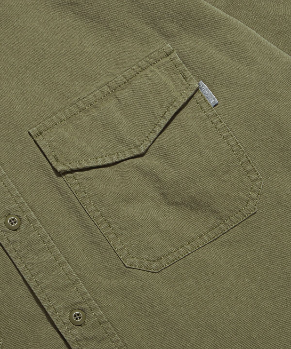 에스피오나지(ESPIONAGE) Washed 2 Pocket Shirt Olive Khaki