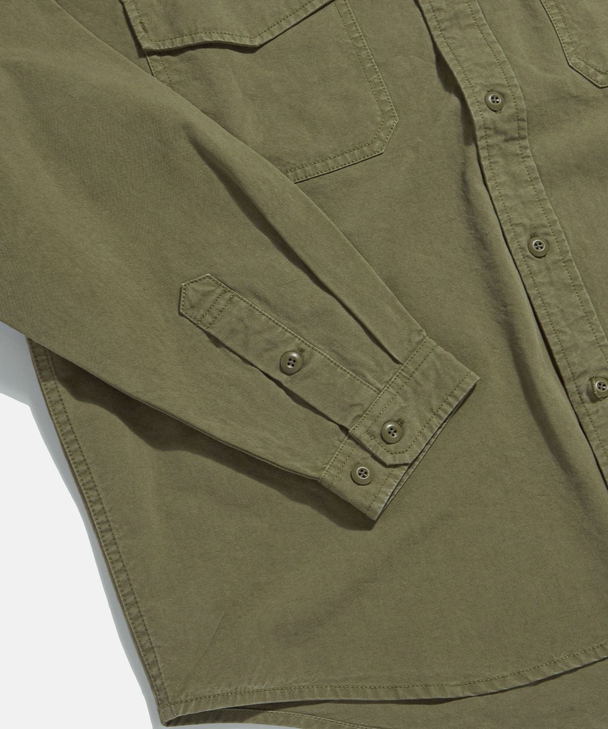 에스피오나지(ESPIONAGE) Washed 2 Pocket Shirt Olive Khaki