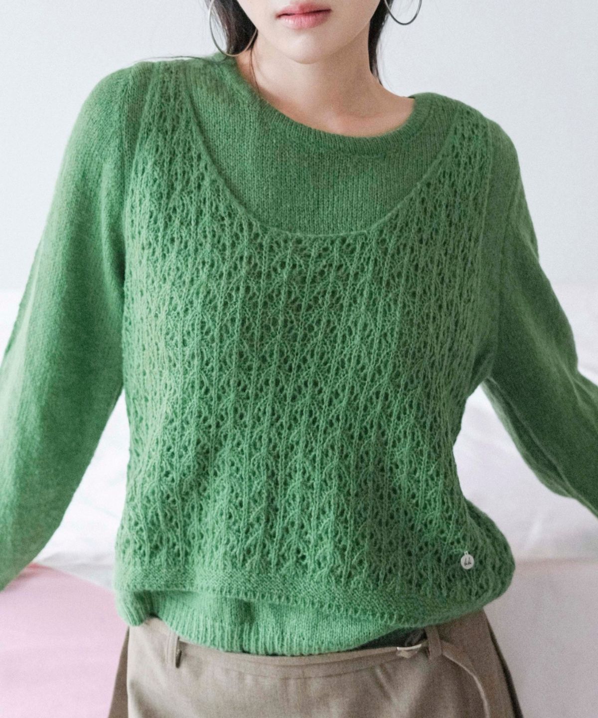 쿨키튼(KOOLKITTEN) Openwork Vest Layered Knit Set 3colors