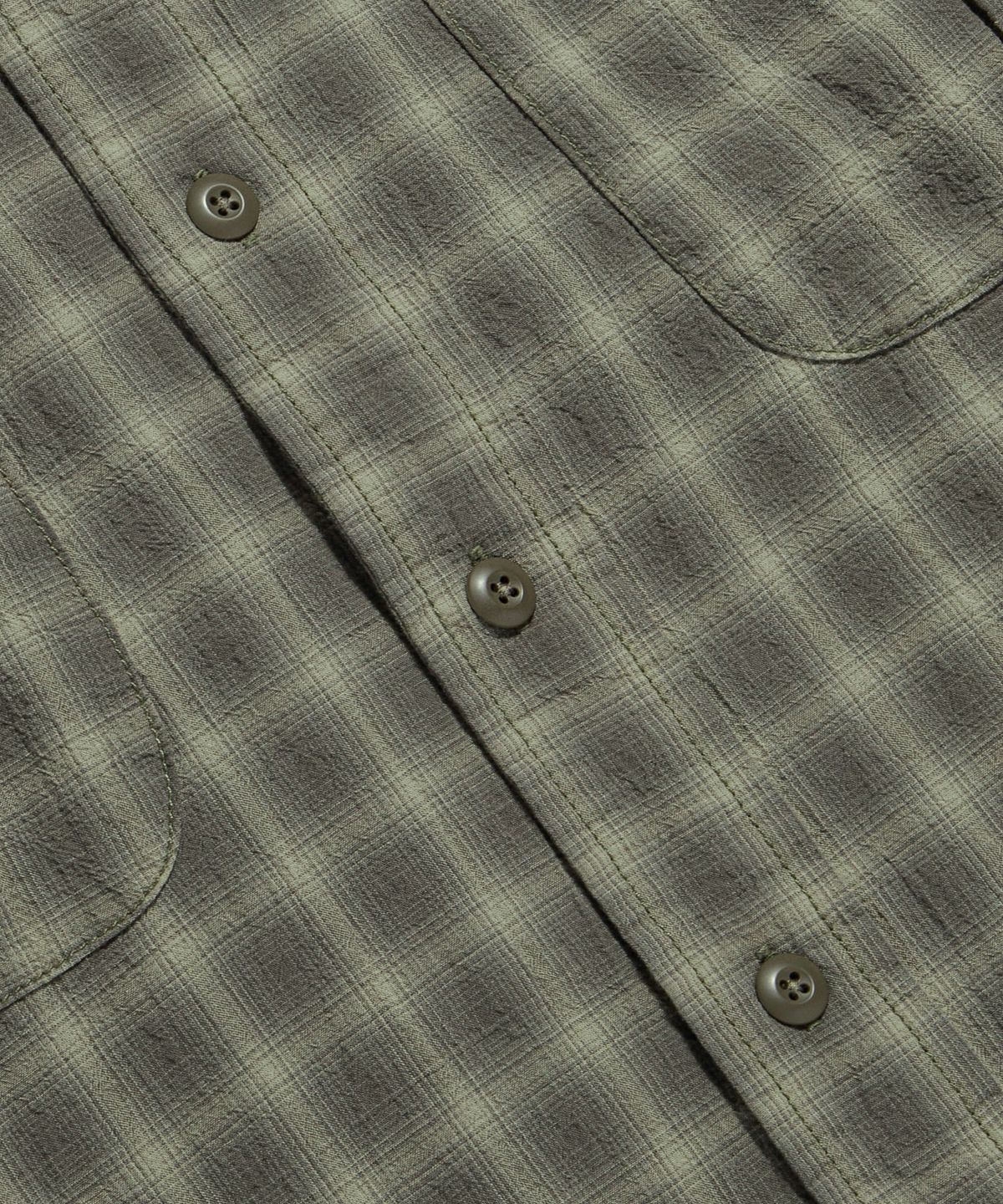 에스피오나지(ESPIONAGE) Checked Jungle Fatigue Shirt Dark Grey