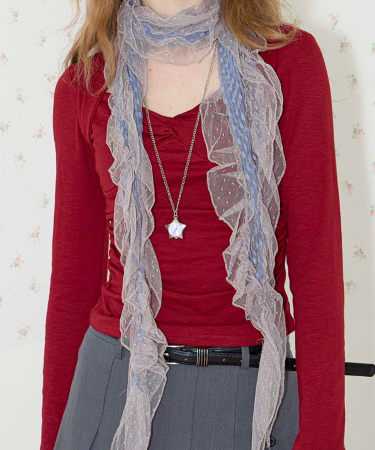 쿨키튼(KOOLKITTEN) Draped Ruched Wrap Top 4colors