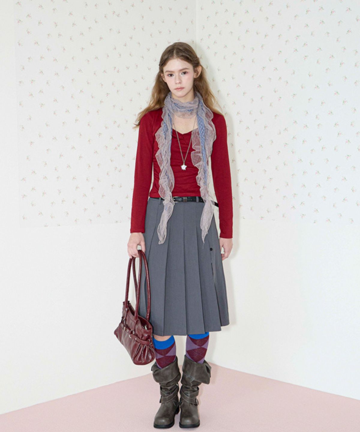 쿨키튼(KOOLKITTEN) Draped Ruched Wrap Top 4colors
