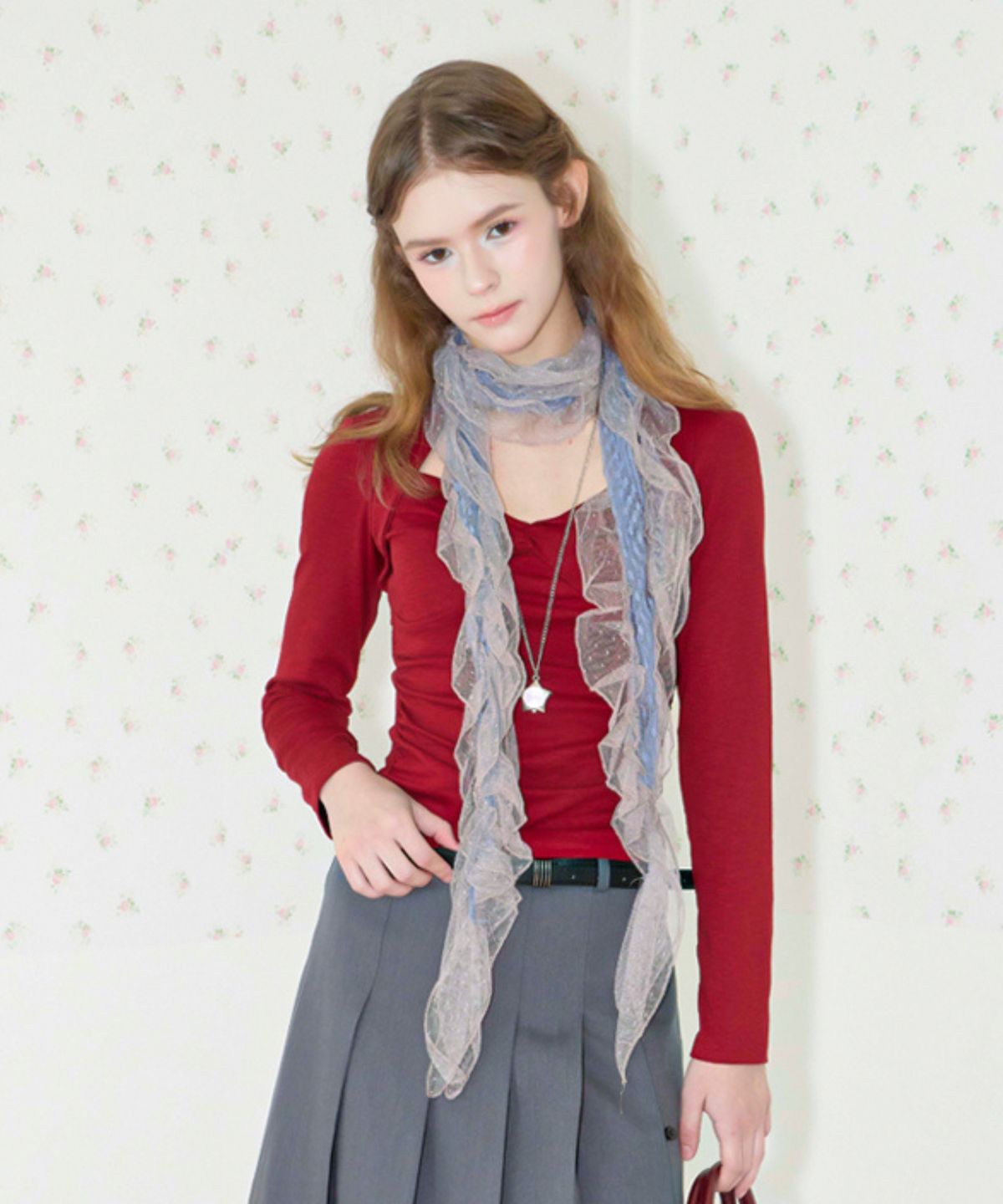쿨키튼(KOOLKITTEN) Draped Ruched Wrap Top 4colors