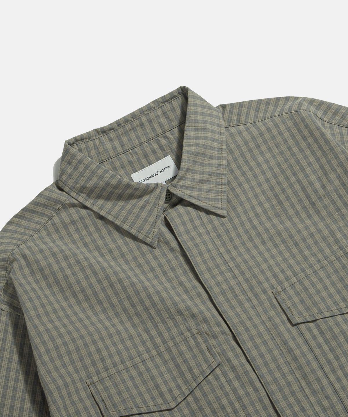 에스피오나지(ESPIONAGE) Vintage Check Mil Shirt Olive