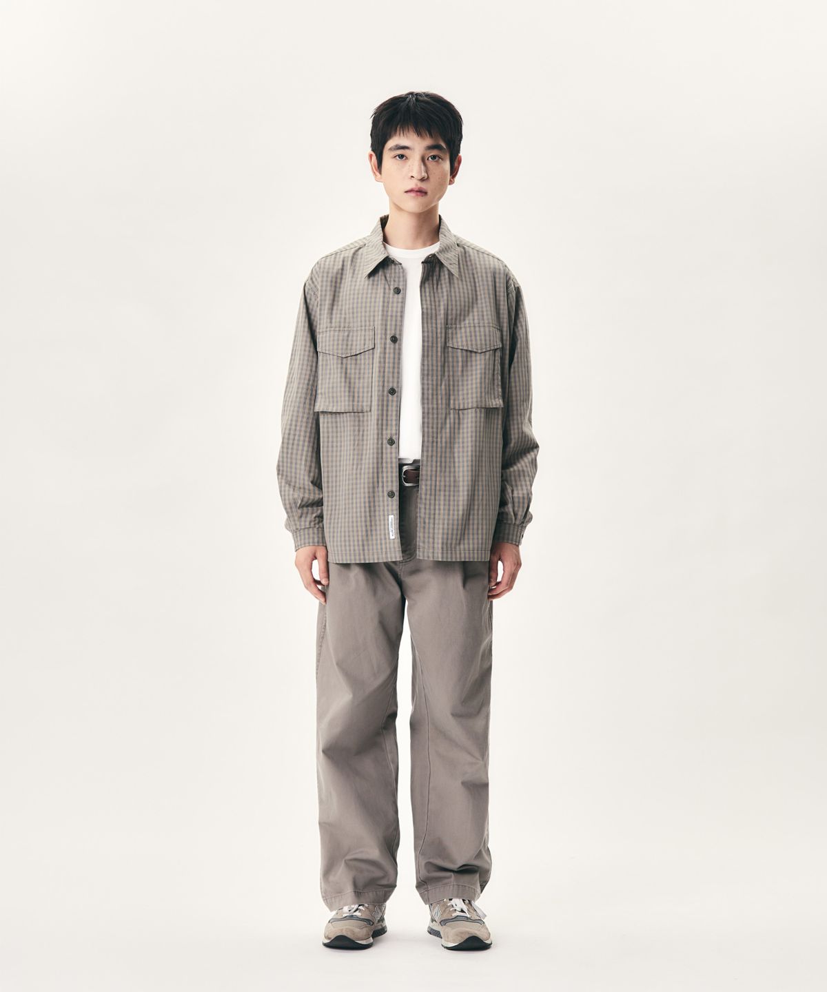 에스피오나지(ESPIONAGE) Vintage Check Mil Shirt Olive