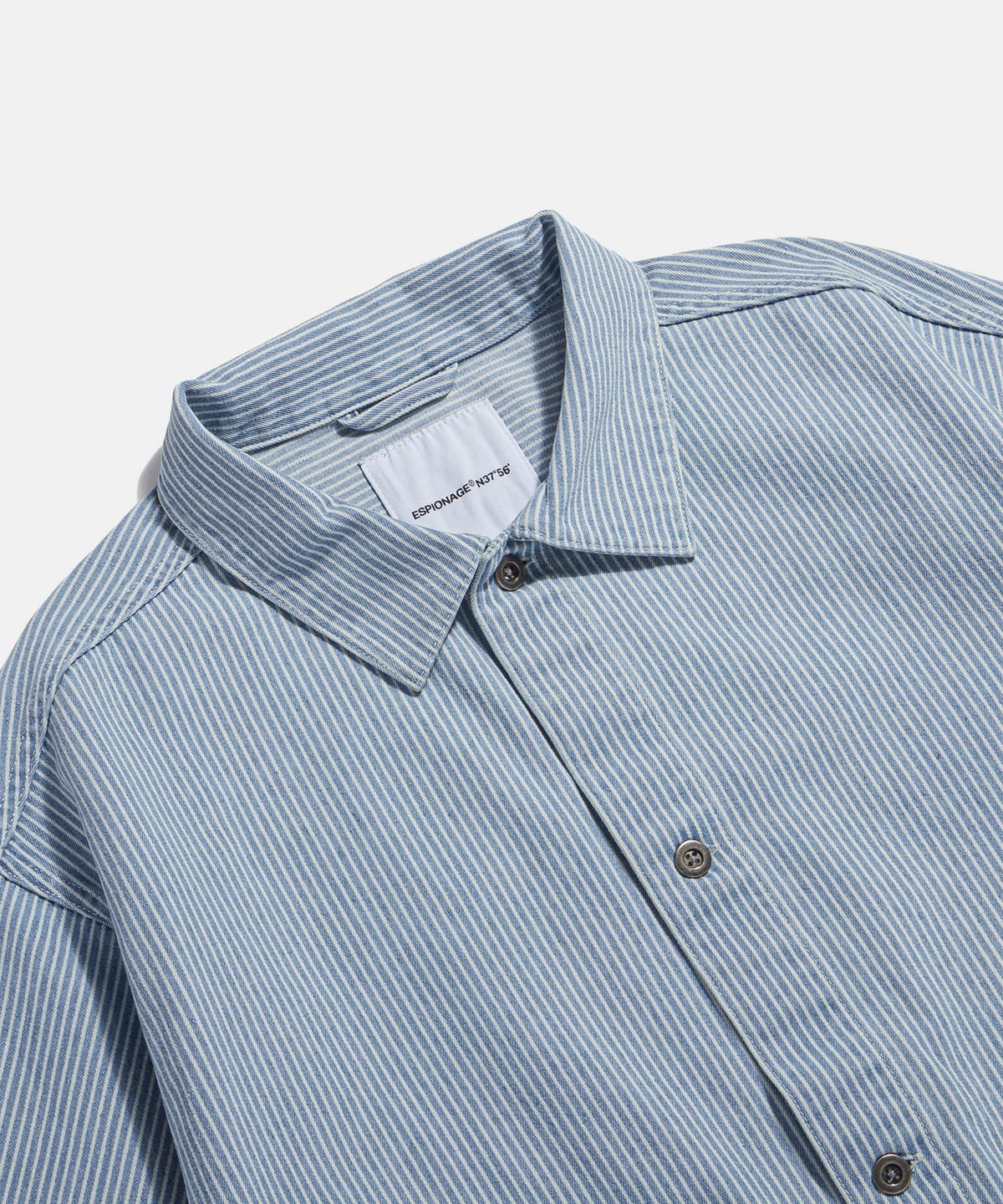에스피오나지(ESPIONAGE) Hickory Stripe Trucker Shirt jacket Light Blue