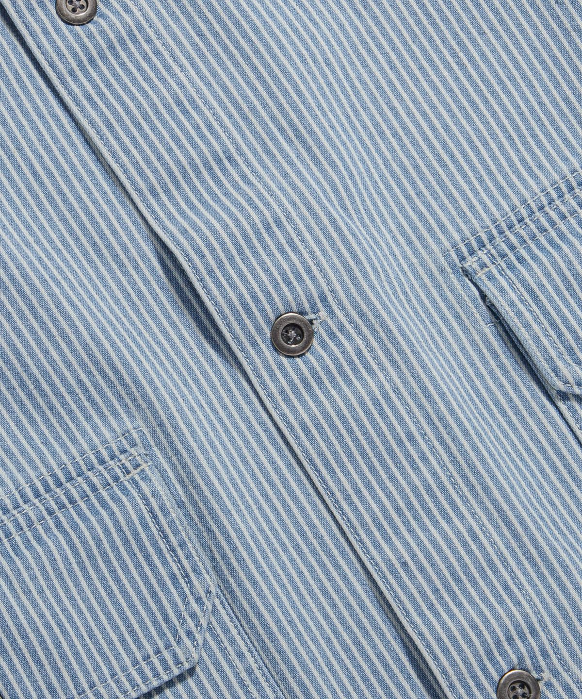 에스피오나지(ESPIONAGE) Hickory Stripe Trucker Shirt jacket Light Blue