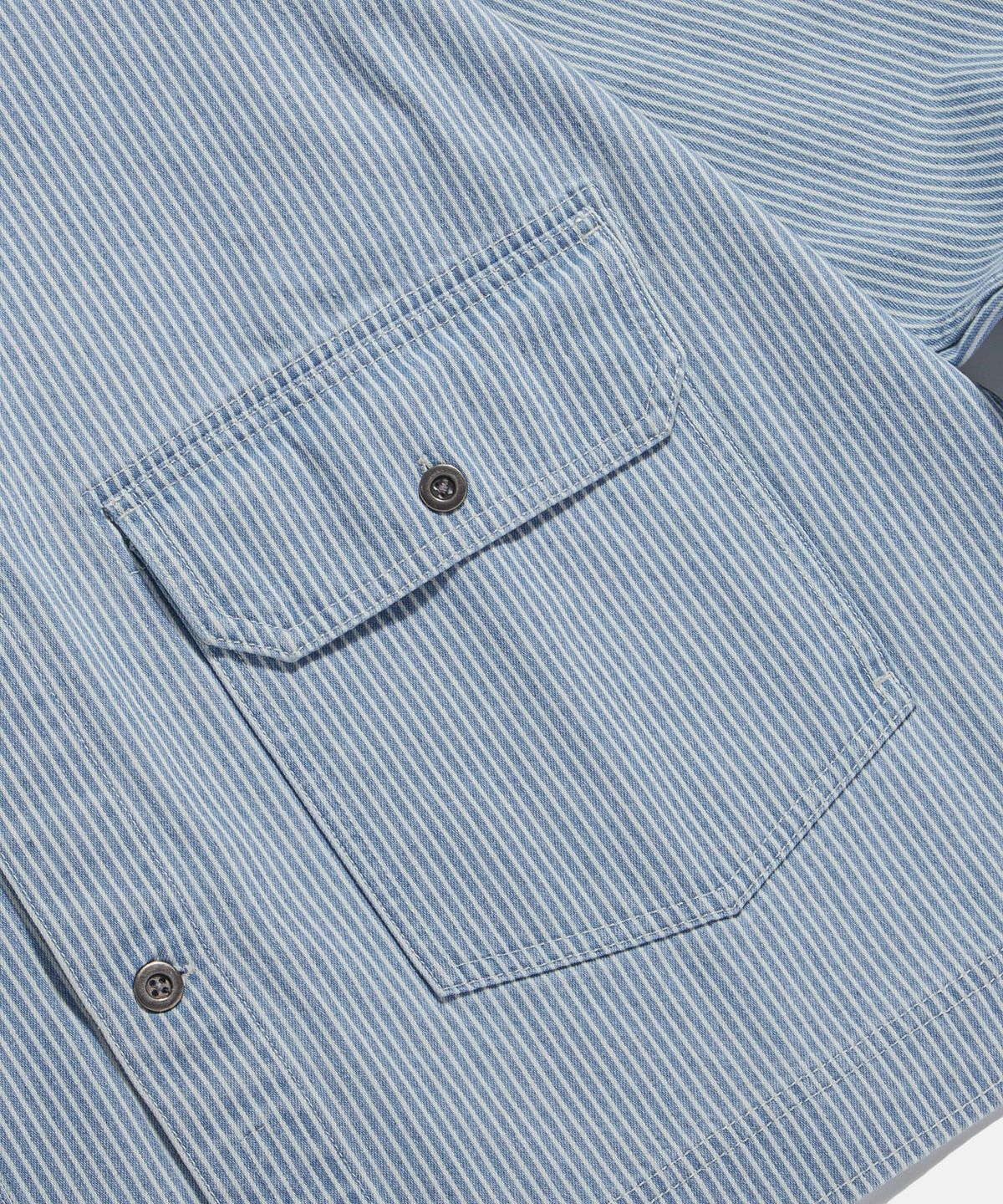 에스피오나지(ESPIONAGE) Hickory Stripe Trucker Shirt jacket Light Blue