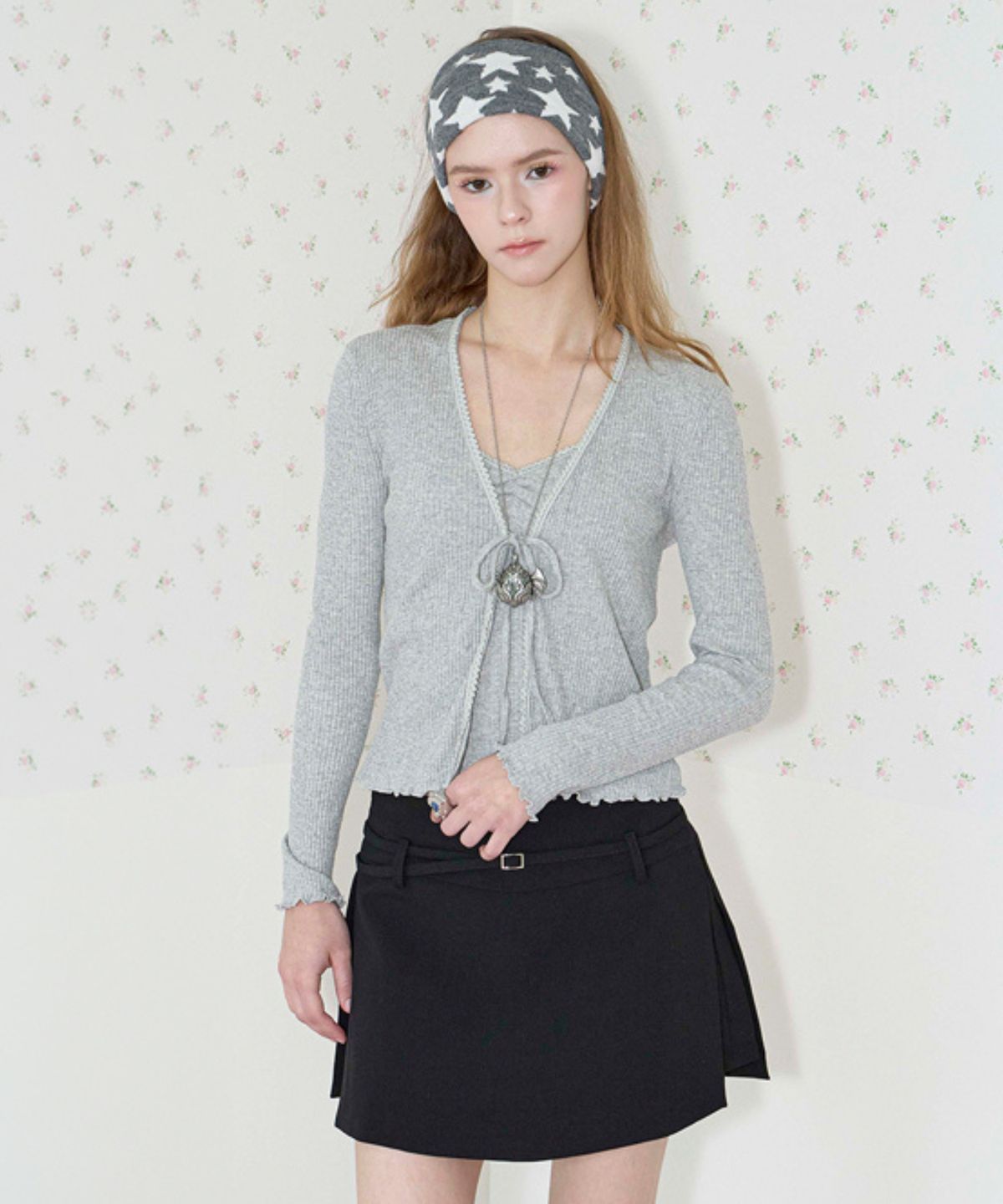 쿨키튼(KOOLKITTEN) Side Slit Belted Mini Skirt 2colors