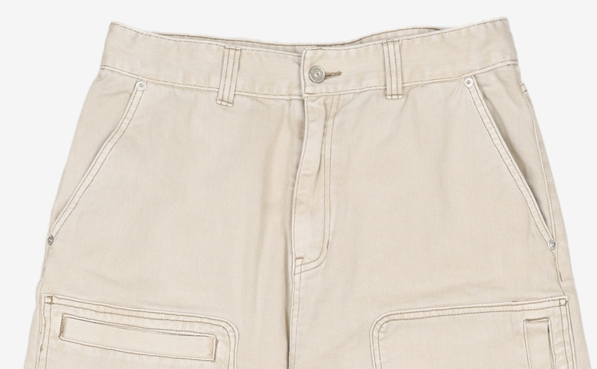 헤더헬렌(HEDER HELEN) REPAIR CARGO BEIGE GARMENT PANTS FREE