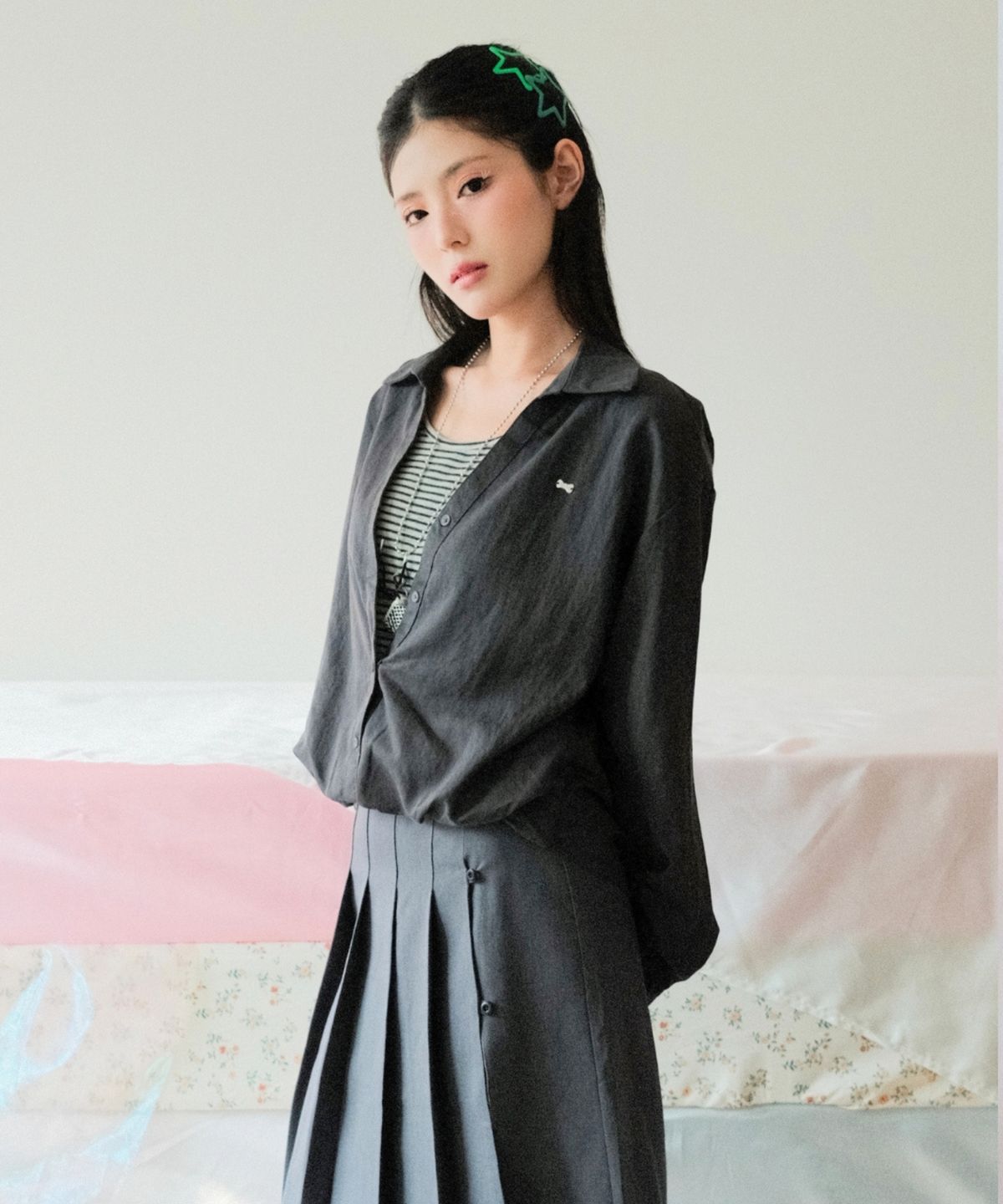 쿨키튼(KOOLKITTEN) Soft Stripe Layered Shirt 3colors