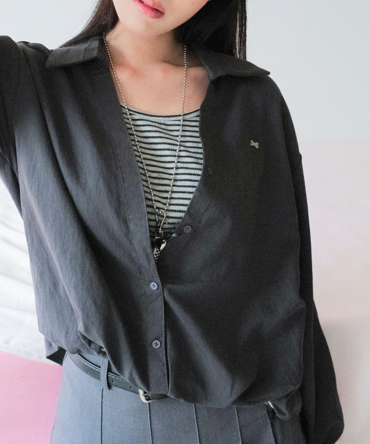 쿨키튼(KOOLKITTEN) Soft Stripe Layered Shirt 3colors