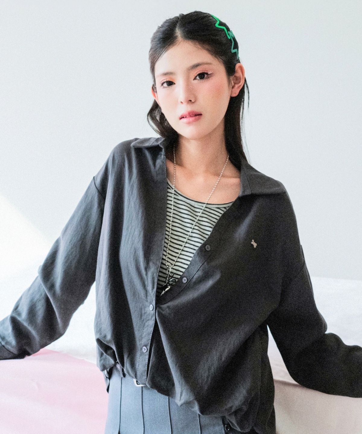쿨키튼(KOOLKITTEN) Soft Stripe Layered Shirt 3colors