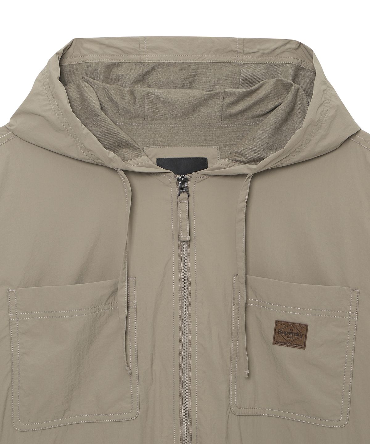 슈퍼드라이(SUPERDRY) 웜후드 셔켓 다크 베이지 SDUJWDQ05DBE