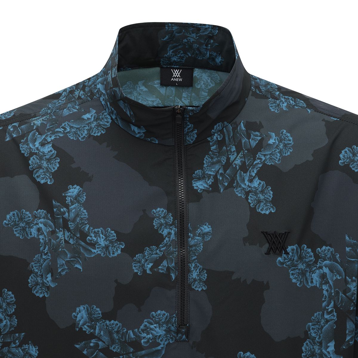 어뉴골프(ANEW GOLF) MEN FA FLOWER PATTERN ANORAK JACKET_BK