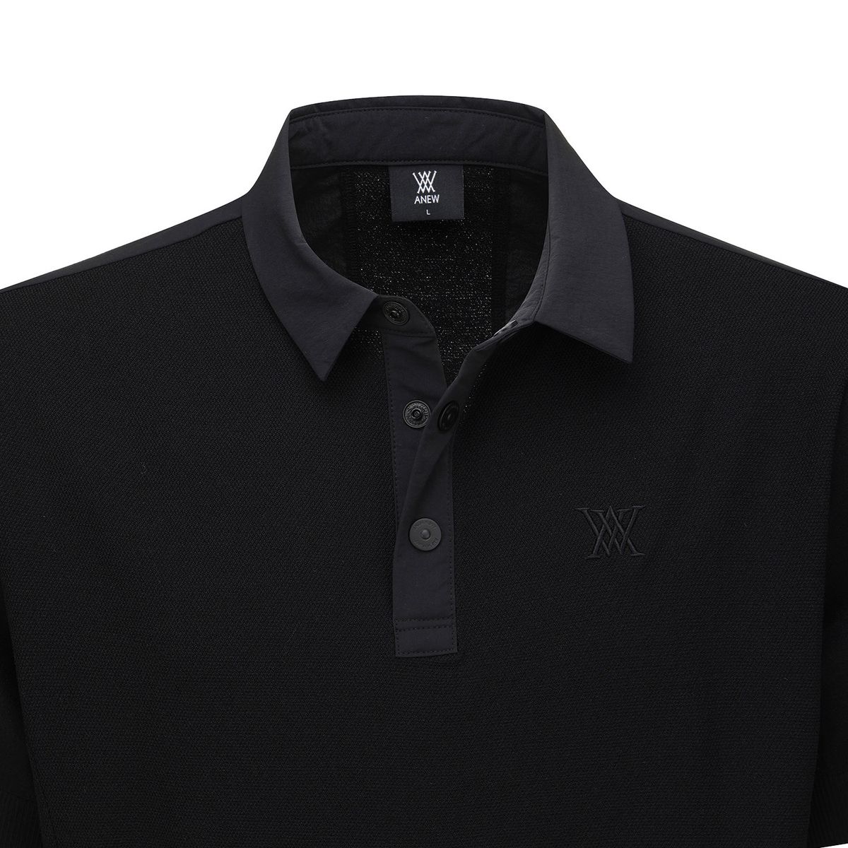 어뉴골프(ANEW GOLF) MEN FA HYBRID SHORT SLEEVE SWEATER_BK