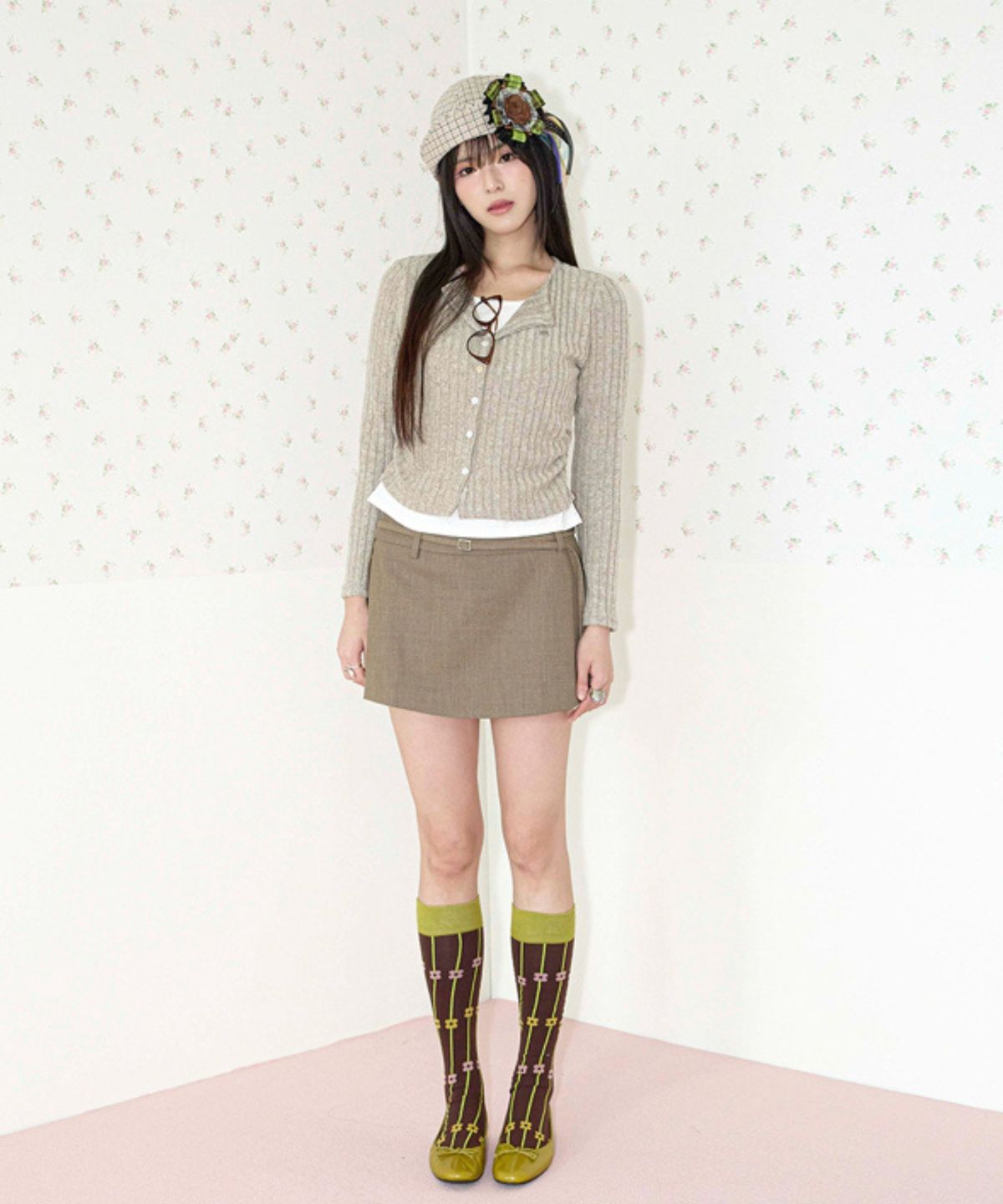 쿨키튼(KOOLKITTEN) Layered Rib Button Tee 4colors
