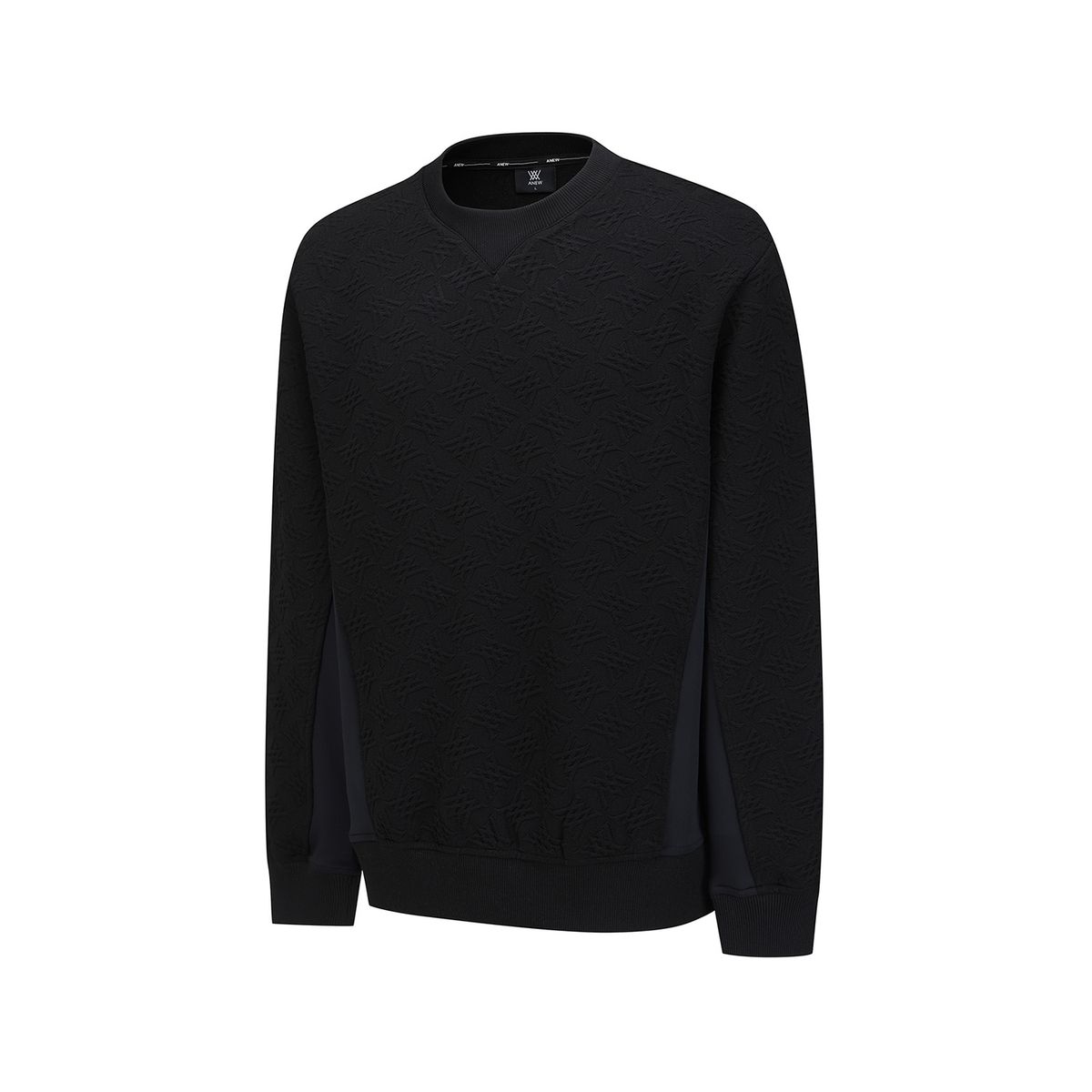 어뉴골프(ANEW GOLF) MEN FA LOGO PATTERN SWEATSHIRT_BK
