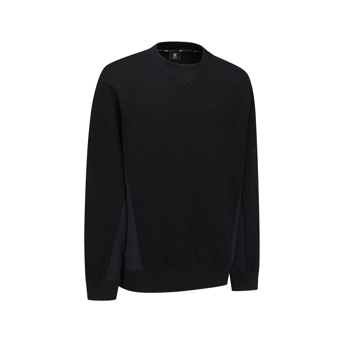어뉴골프(ANEW GOLF) MEN FA LOGO PATTERN SWEATSHIRT_BK