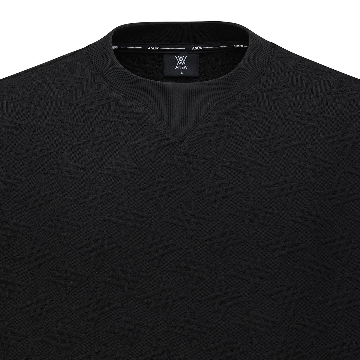 어뉴골프(ANEW GOLF) MEN FA LOGO PATTERN SWEATSHIRT_BK