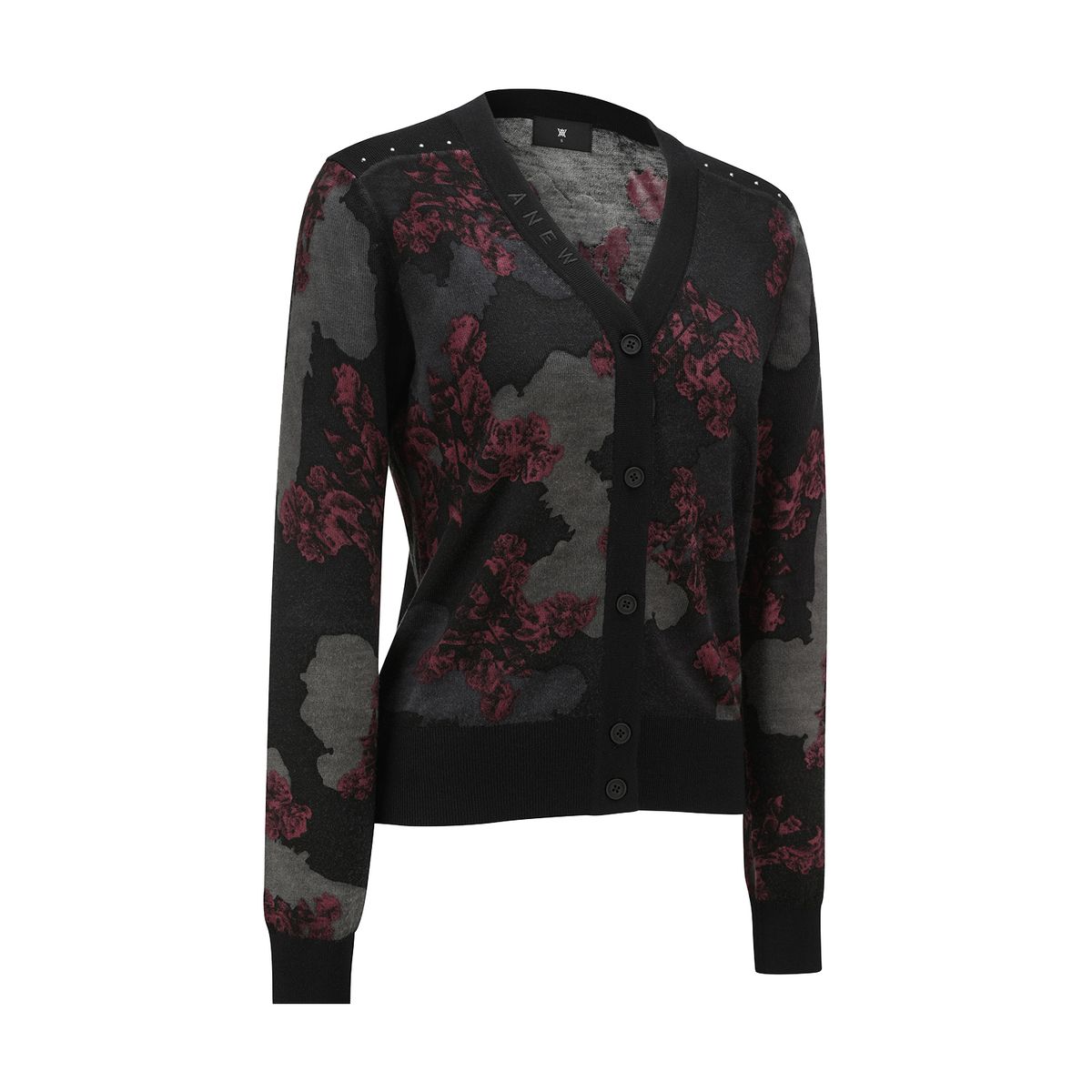 어뉴골프(ANEW GOLF) WOMEN FA FLOWER PATTERN KNIT CARDIGAN_BU